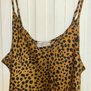 Shimmering animal print slip dress